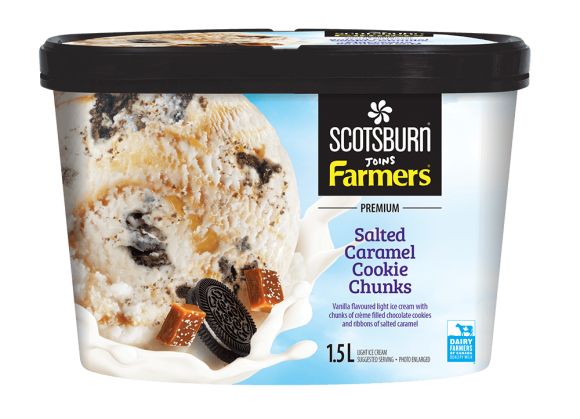  Salted Caramel Cookie Chunks Scotsburn joins Farmers Ice Cream