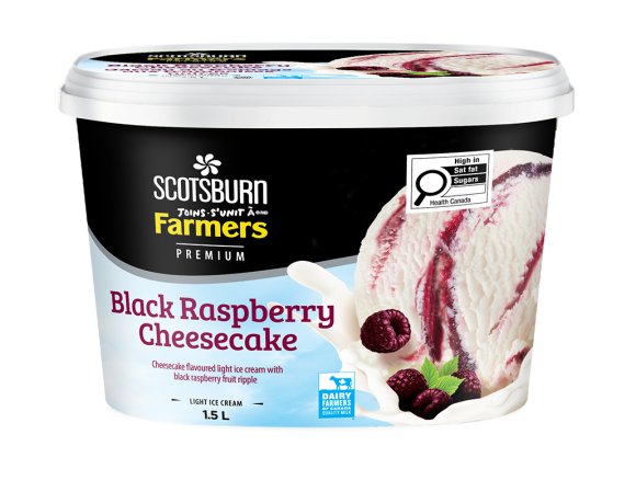 Black Raspberry Cheesecake Scotsburn joins Farmers Ice Cream