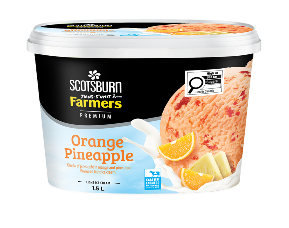 Orange Pineapple Scotsburn joins Farmers Ice Cream