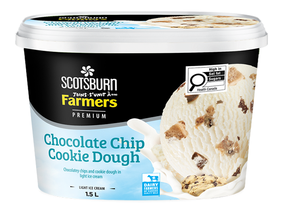 Chocolate Chip Cookie Dough Scotsburn joins Farmers Ice Cream