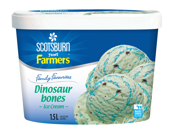 Dinosaur Bones Scotsburn Joins Farmers Ice Cream 