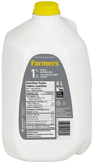 Farmers 1% Milk 4L Jug