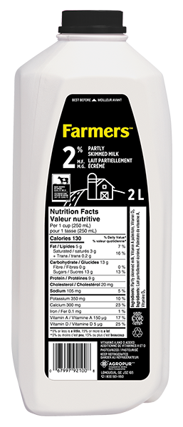 Farmers 2% Milk 2L Jug