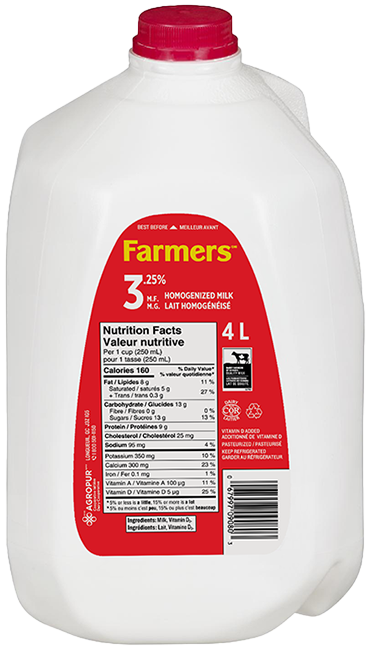 Farmers 3.25% Milk 4L Jug
