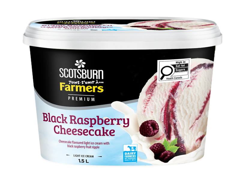 Black Raspberry Cheesecake Scotsburn joins Farmers Ice Cream
