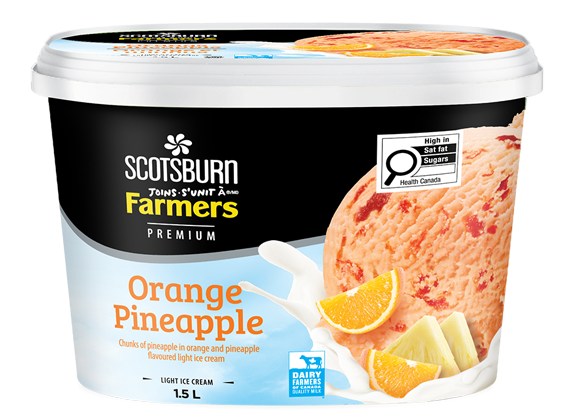 Orange Pineapple Scotsburn joins Farmers Ice Cream