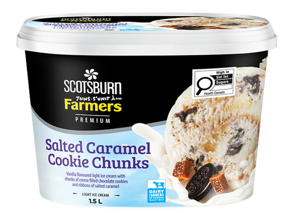 Salted Caramel Cookie Chunks Scotsburn joins Farmers Ice Cream