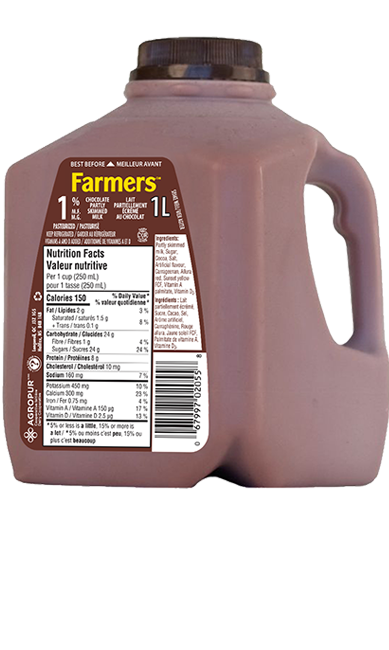 Farmers Chocolate Milk 1% 1L Jug Farmers Chocolate Milk 1% 1L Jug