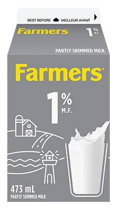 Farmers Milk 1% 473mL
