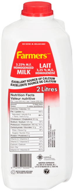 Homogenized Milk Farmers Dairy