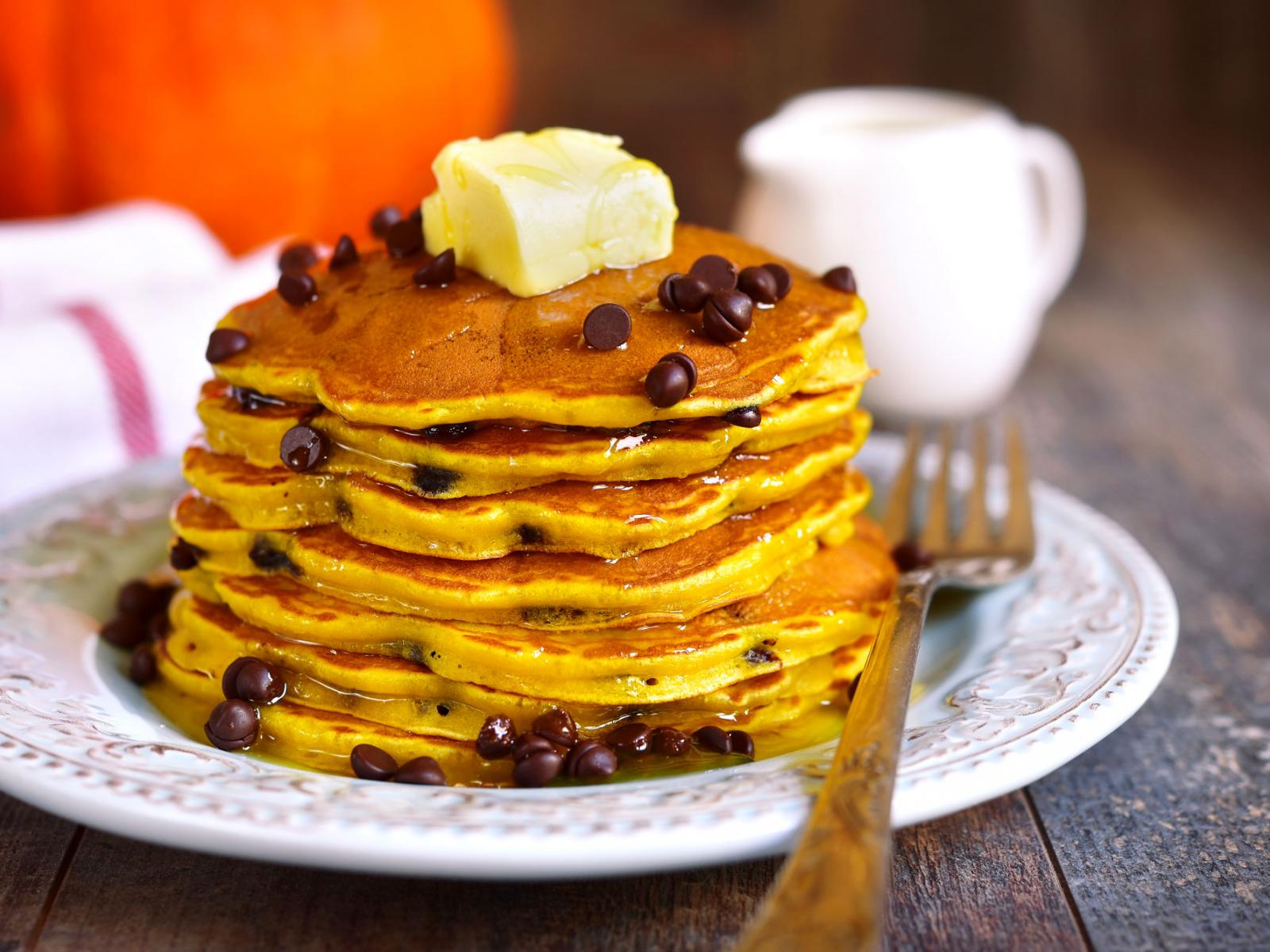 Farmers Egg Nog Christmas Day Orange-Chocolate Chip Pancakes Recipe